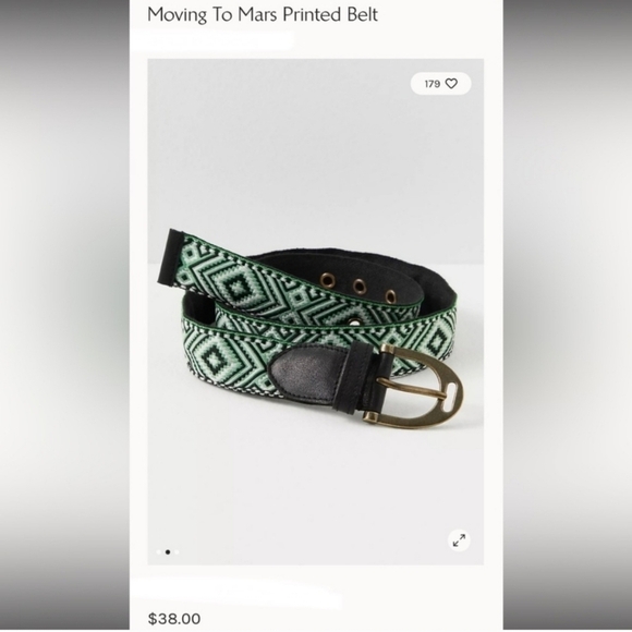 NWT Free people moving to mars printed belt - Jaded Jungle size L/XL - Picture 2 of 10